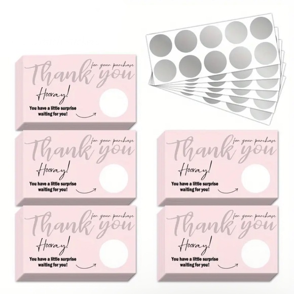 Other - *BUY NOW* 50 Piece Scratch Off Thank You Cards - 110 total pieces